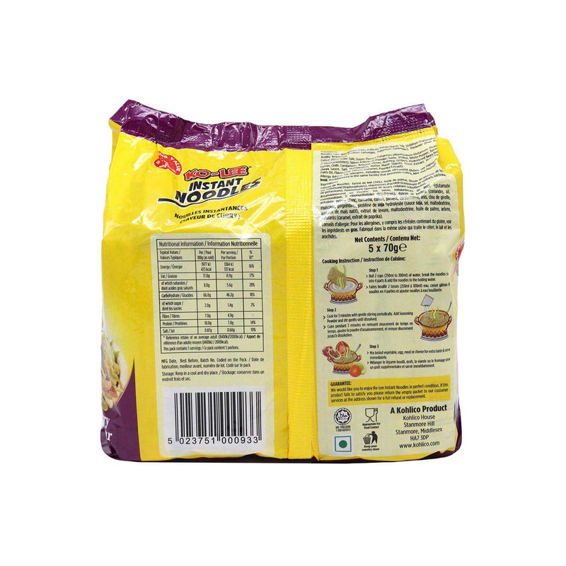 Ko-Lee Instant Noodles Curry Flavour 5x70g
