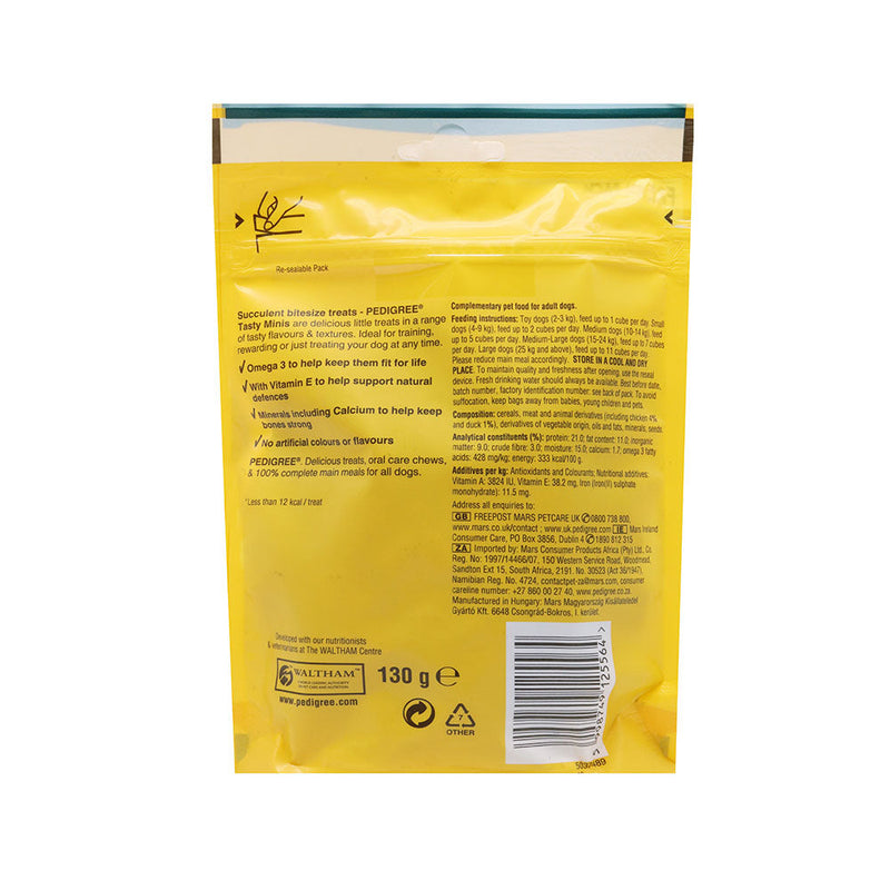 Pedigree Tasty Minis Chewy Slices Chicken & Duck 130g x 2Pack