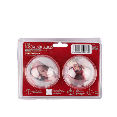 Personalised DIY Photo Baubles 2PK