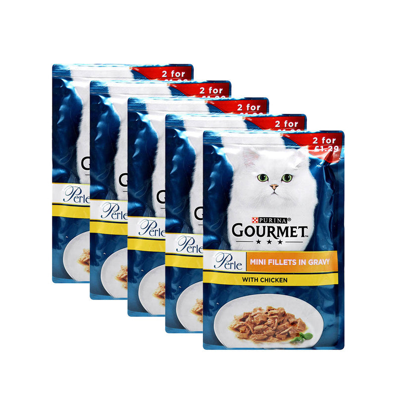Gourmet Perle Cat Food Mini Fillets Chicken In Gravy 85g