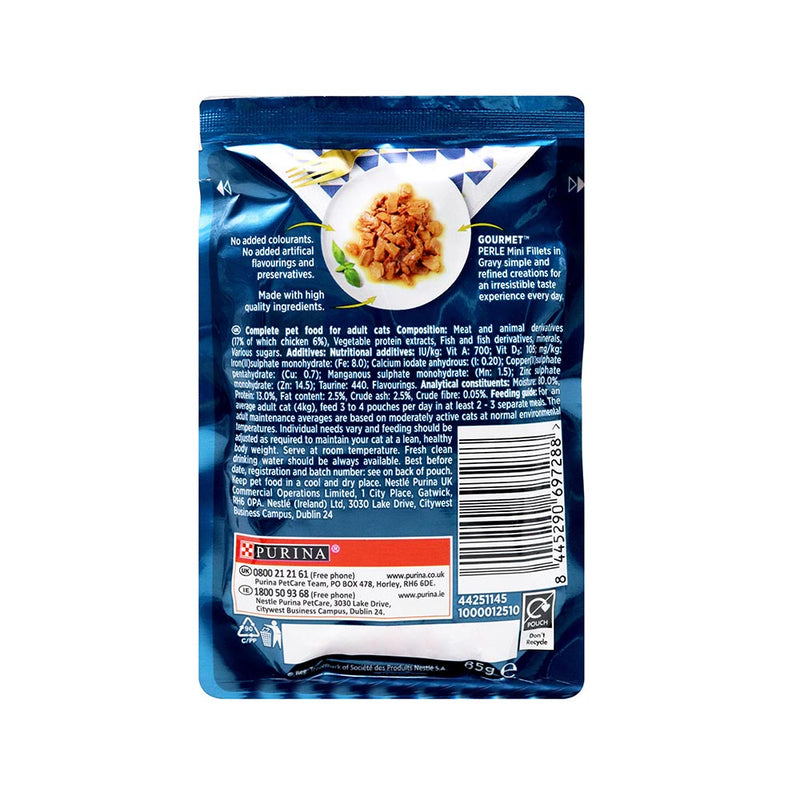 Gourmet Perle Cat Food Mini Fillets Chicken In Gravy 85g