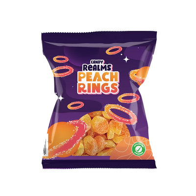 Candy Realms Peach Rings Bag 190g x 3Pack