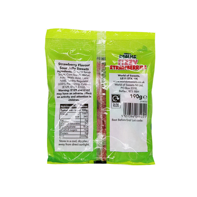 Candy Realms Fizzy Strawberries 190g