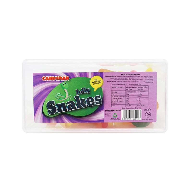 Candyman Snakes Jelly Tub 170g x 3Pack