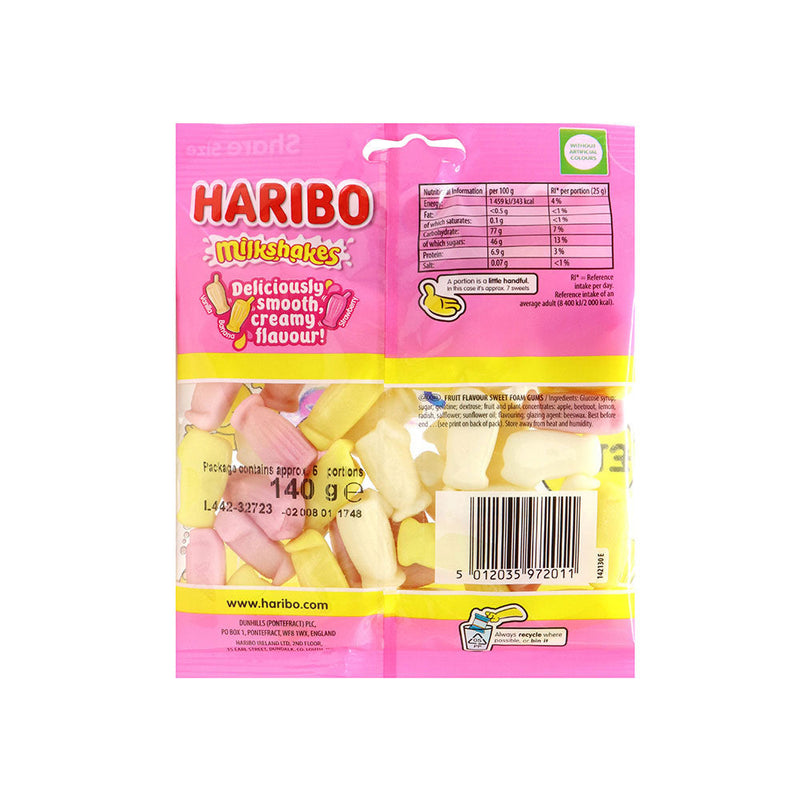 Haribo Milkshakes Share Bag 140g x 3Pack