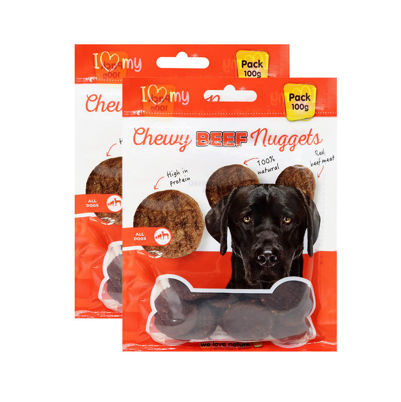 Chewy Beef Nuggets Dog Treat 100g x 2Pack