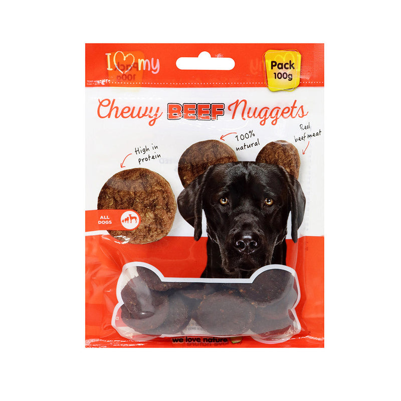 Chewy Beef Nuggets Dog Treat 100g x 2Pack