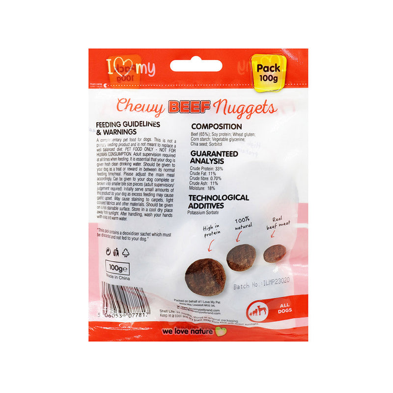 Chewy Beef Nuggets Dog Treat 100g x 2Pack