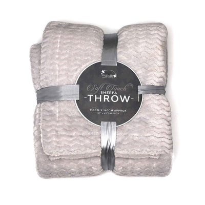 Jacquard Flannel Sherpa Throw130X160cm Grey