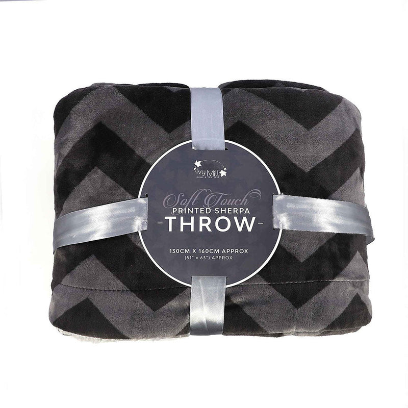 Printed Sherpa Throw 130cmx160cm