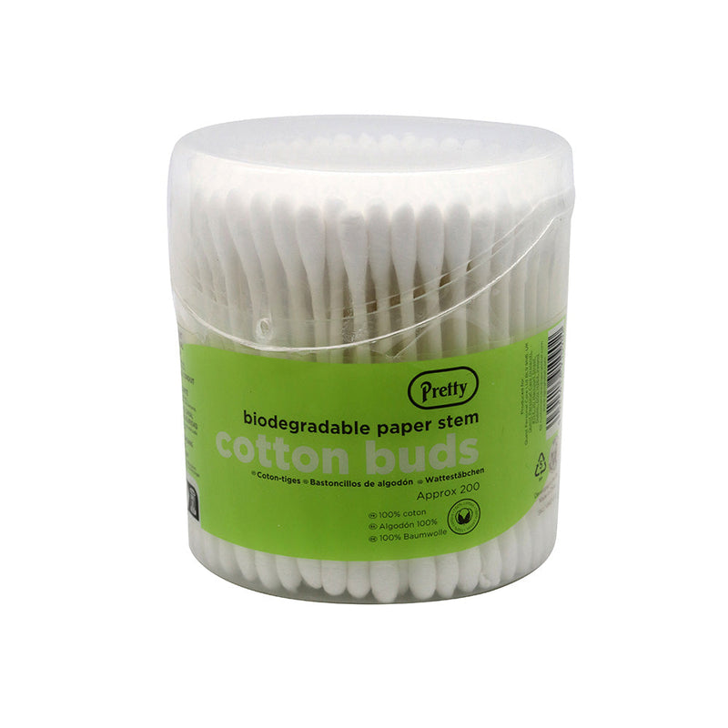 Pretty 200 Cotton Paper Stem Drum Buds