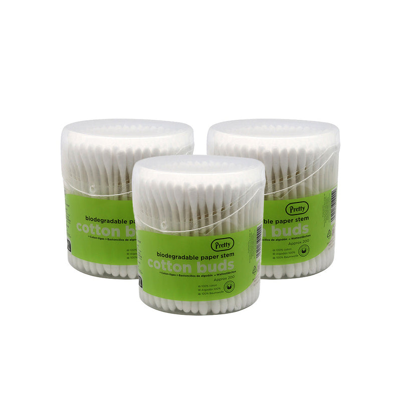 Pretty 200 Cotton Paper Stem Drum Buds