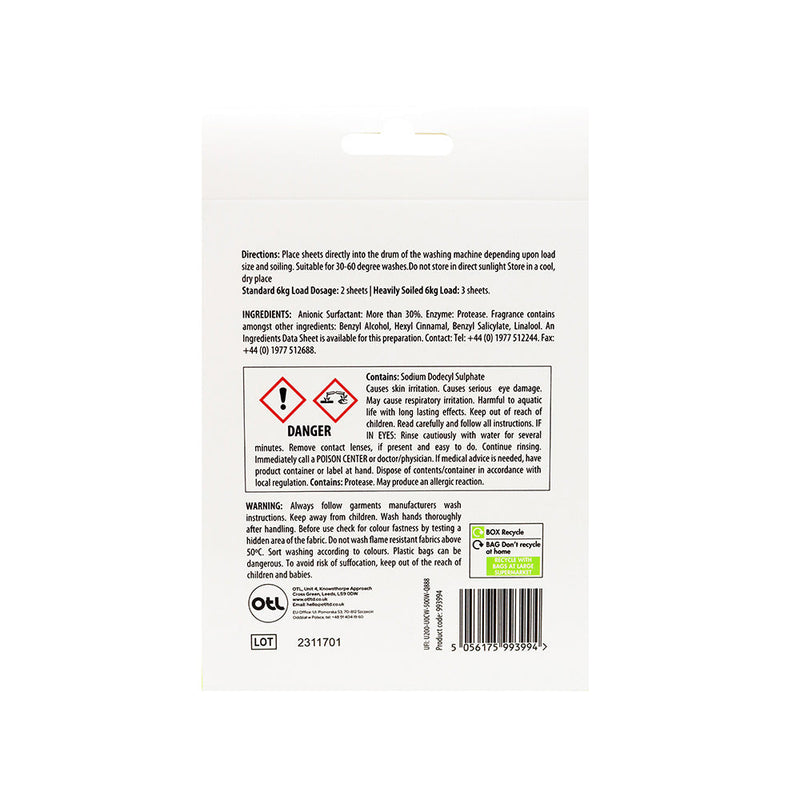 Bio Powerful Cleaning Action Laundry Sheets Tropical Scent 10Sheets