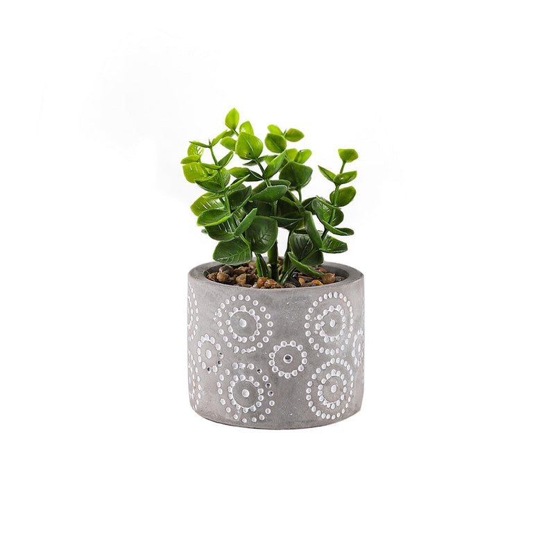 Decorative Patterned Grey Pot of Flower