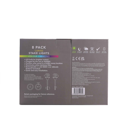 Curved Stake Solar Light Mix 8Pack