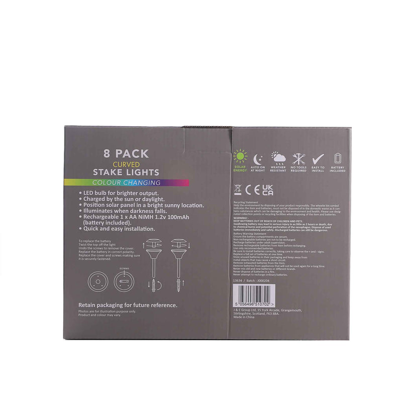 Curved Stake Solar Light Mix 8Pack