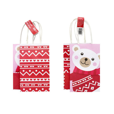 Small Kraft Valentine's Gift Bag 2Pack