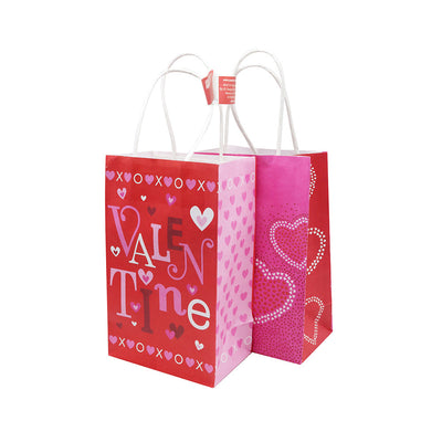 Small Kraft Valentine's Gift Bag 2Pack