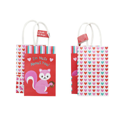 Small Kraft Valentine's Gift Bag 2Pack