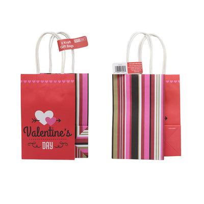 Small Kraft Valentine's Gift Bag 2Pack