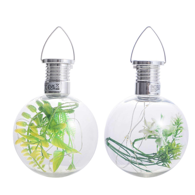 Solar Hanging Plant Ball Light - Warm White