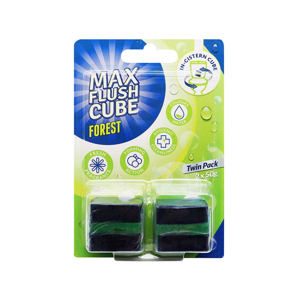 Max Flush Forest Toilet Cleaner Cubes 2x50g Pine Fresh Fragrance ...