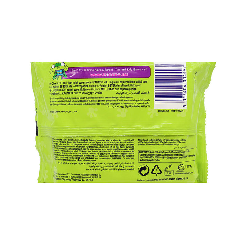 Kandoo Melon Toilet Wipes 55 Sheets