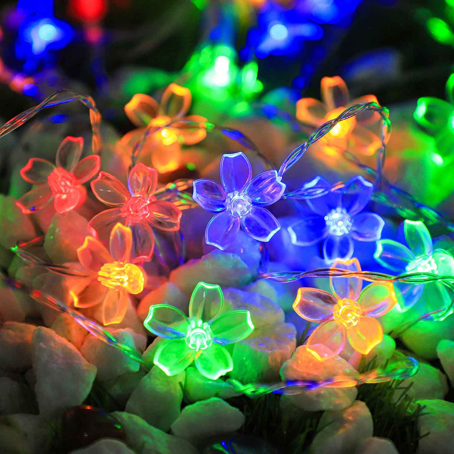 30cm Multicolour Flower String Lights for Garden Decoration – Selected ...