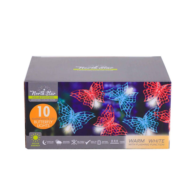 10 Metal Butterfly String Lights - Warm White