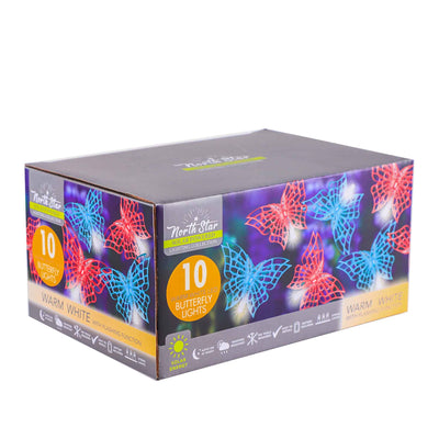 10 Metal Butterfly String Lights - Warm White