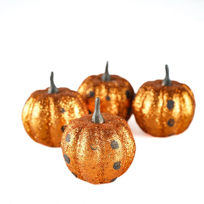 Glitter Pumpkin Ornaments 4PK