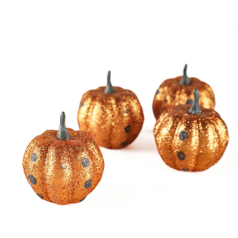 Glitter Pumpkin Ornaments 4PK