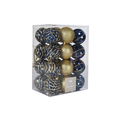 Christmas Baubles 24PCS Blue & Gold