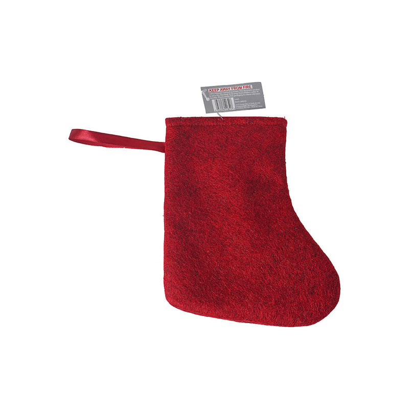 Christmas Stocking 3D Santa Red & Grey
