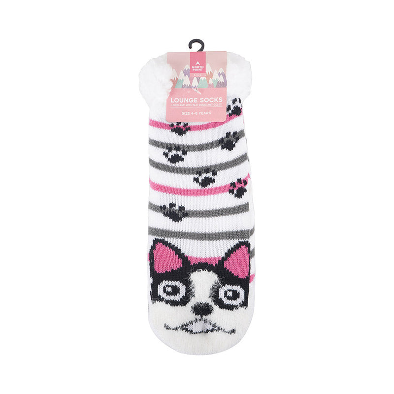 Girls Character Lounge Socks with Sherpa Lining and Grippers 2PK Assorted