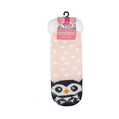 Girls Character Lounge Socks with Sherpa Lining and Grippers 2PK Assorted