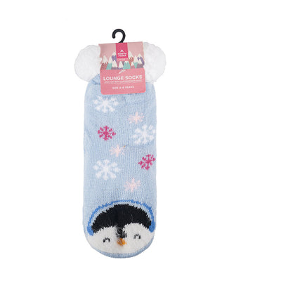Girls Character Lounge Socks with Sherpa Lining and Grippers 2PK Assorted