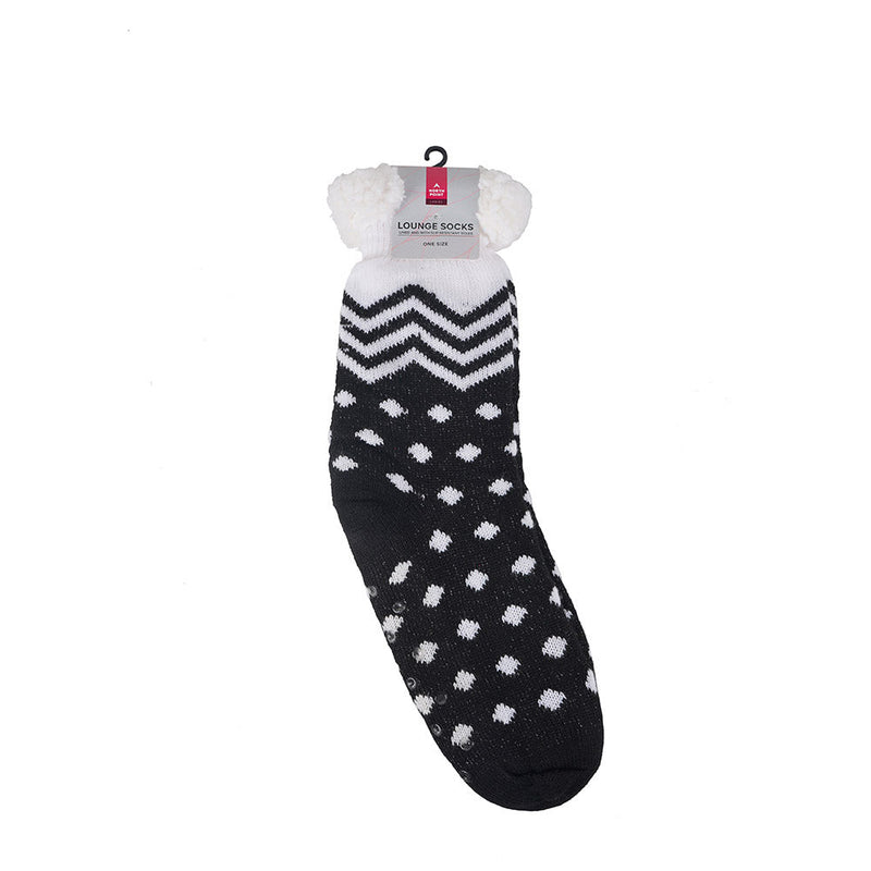 Ladies Lounge Socks with Sherpa Lining and Grippers