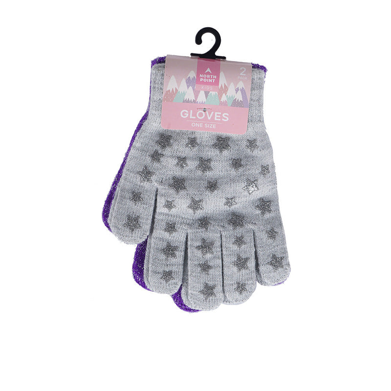 Girls Magic Glitter Star Gloves 2 Pack
