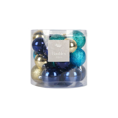Christmas Baubles 22PCS Blue & Gold