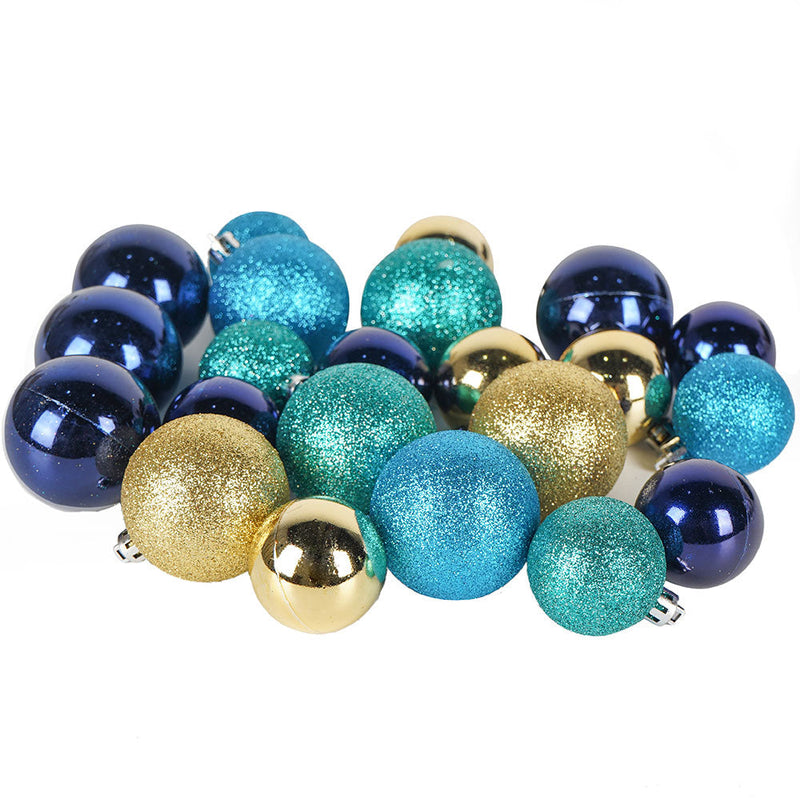Christmas Baubles 22PCS Blue & Gold