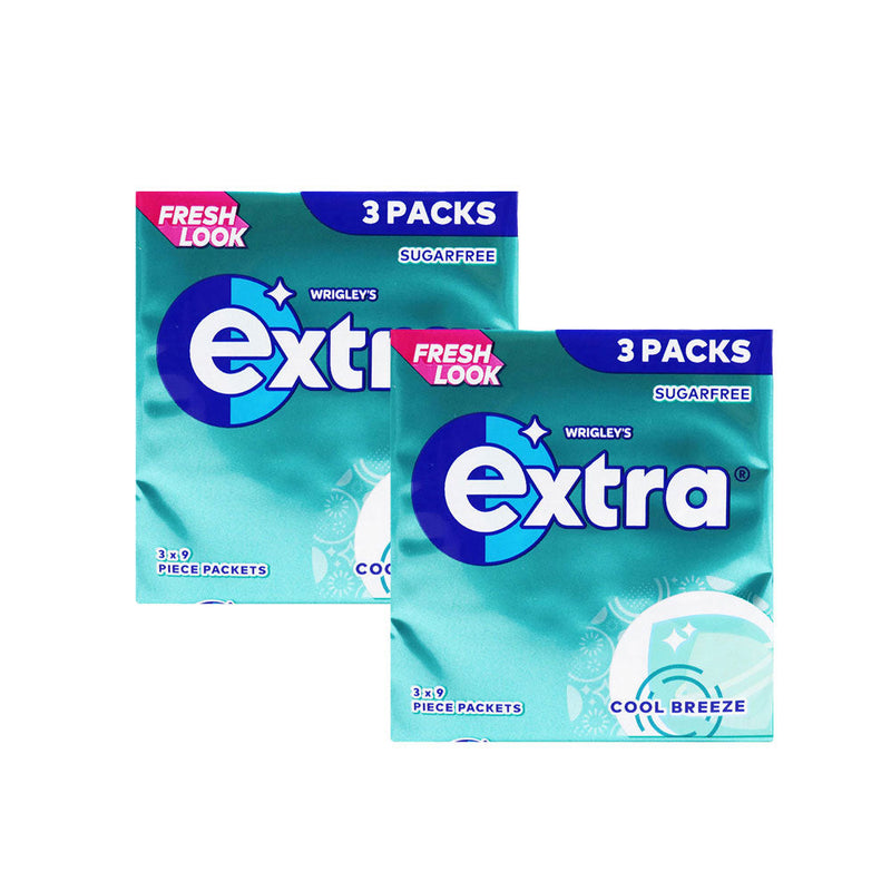 Wrigley Extra Cool Breeze Chewing Gum 3 Pack x 2PK