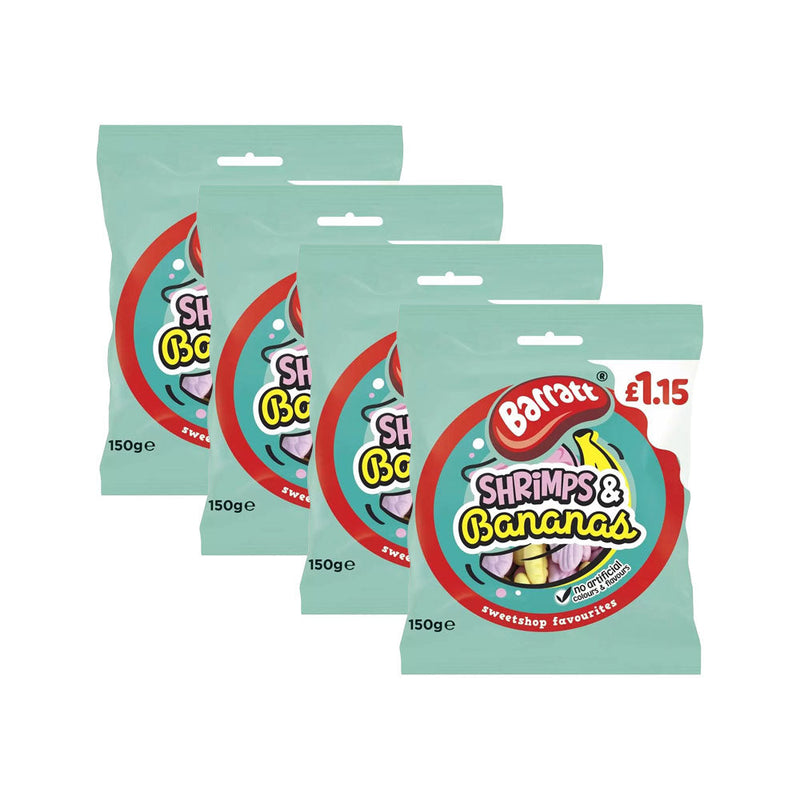 Barratt Shrimps & Bananas Sweets 150g x 4PK