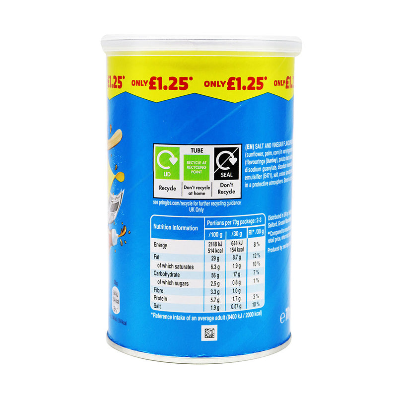 Pringles Salt & Vinegar Crisps 70g