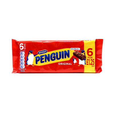 McVitie's Penguin Milk Chocolate Biscuit Bars Pack of 6 x 3Pack