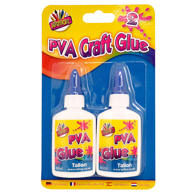 2 x 40ml White PVA Glue Bottles