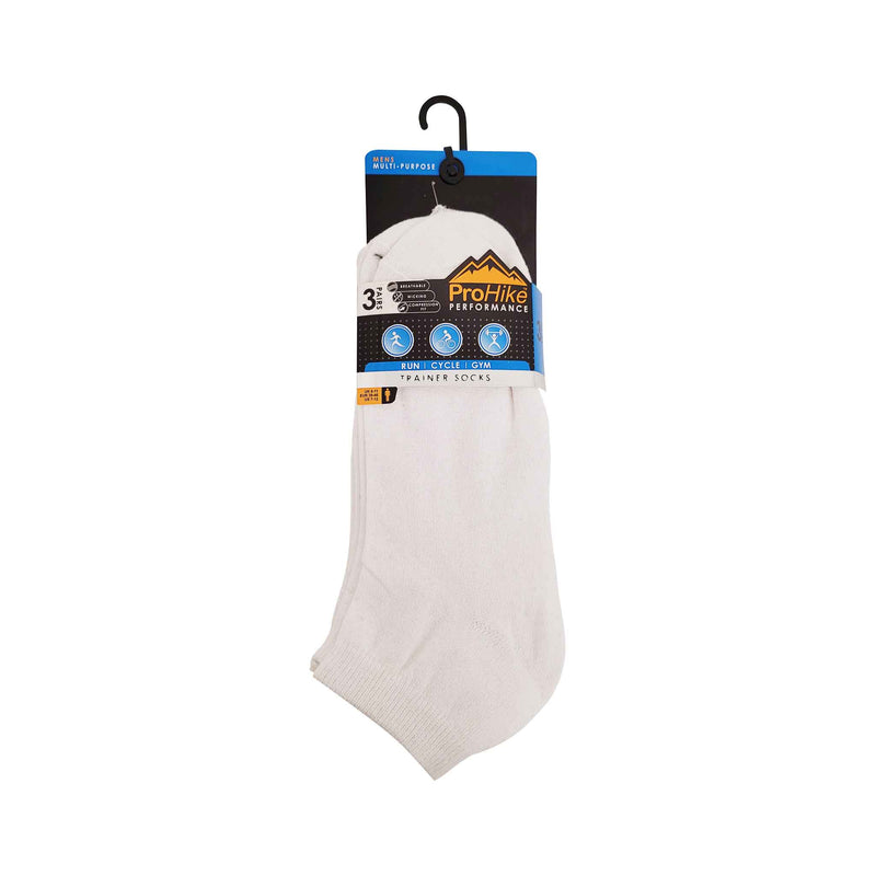 Mens 3Pk Trainer Sock White