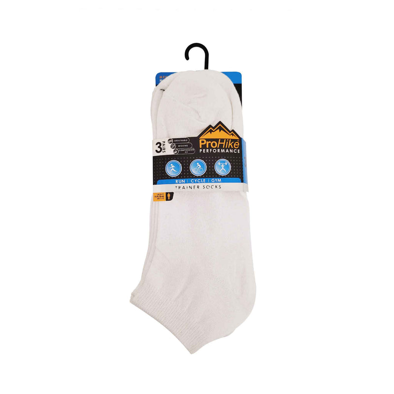 Mens 3Pk Trainer Sock White