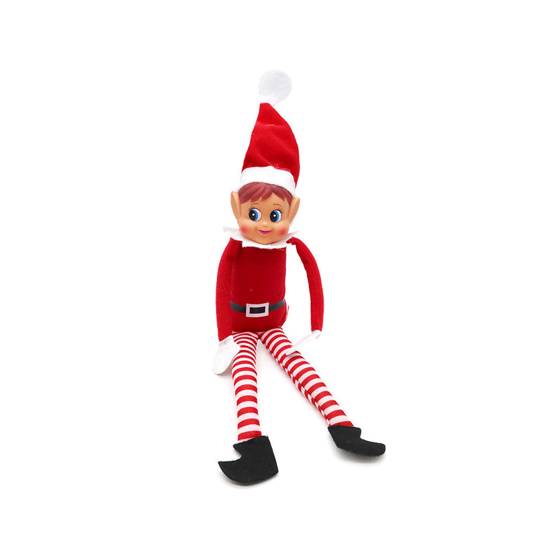 Red Long Leg Girl Elf With Hat 12Inch