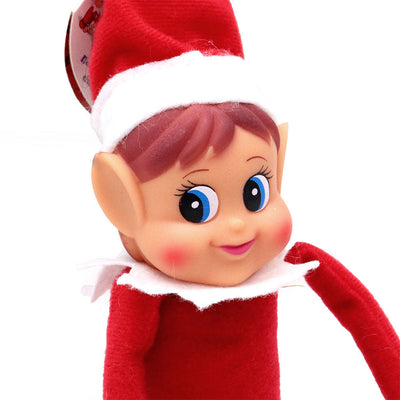 Red Long Leg Girl Elf With Hat 12Inch